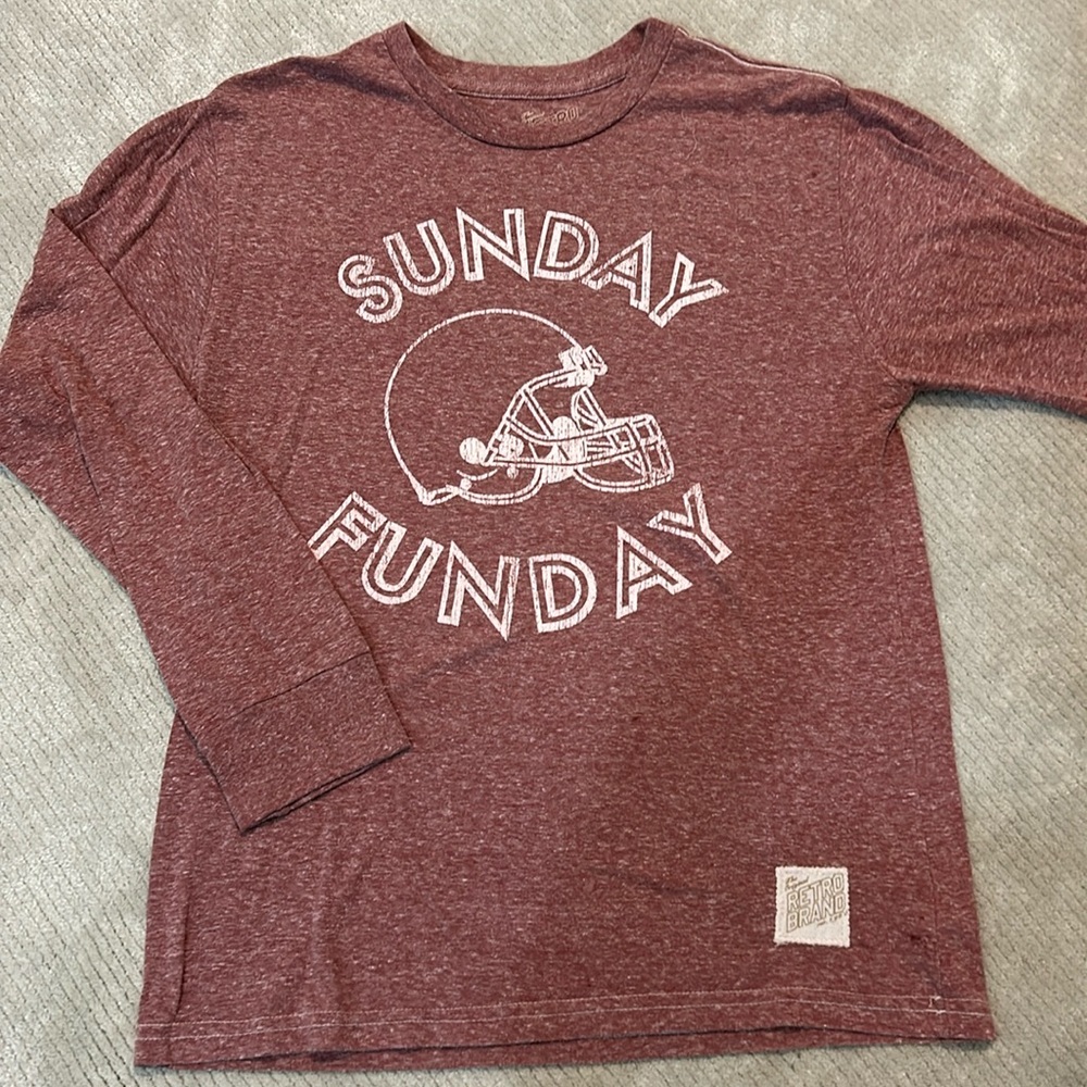 Retro Brand Long Sleeve tee - Youth L sunday funday Football, very soft